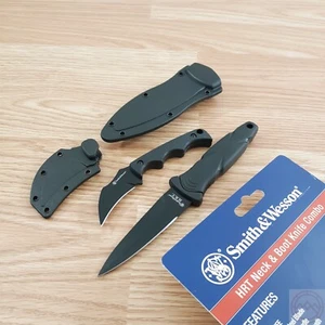 Smith & Wesson Fixed/Boot Knife Combo Stainless Blade Rubber/Synthetic Handle - Picture 1 of 12