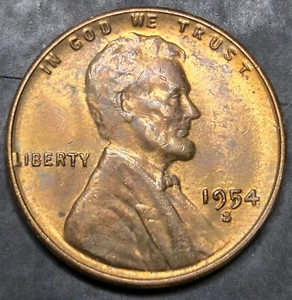 1954 S Lincoln Wheat Cent RB Stempel Chip auf 5 - Bild 1 von 13