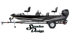 Retro Greyscale Tech Lines Black Vinyl Graphic Decal Kit Fish Boat Wrap USA - Picture 1 of 1