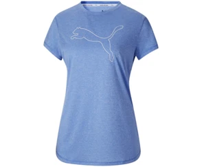 Puma Women Performance Logo Graphic T-Shirt Dusty Blue Heather Size XS - Picture 1 of 1