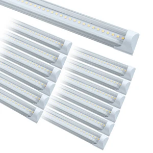 4FT LED Shop Light T8 Linkable Ceiling Tube Fixture 24W Daylight 6000K Clear  - Picture 1 of 16