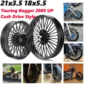 21X3.5 18X5.5 Fat Spoke Wheels Rims for Harley Road Glide FLTRX FLHRC 2009-2024 - Foto 1 di 9