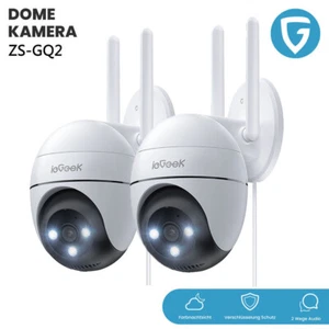 ieGeek 3MP Cámara de Vigilancia 360° PTZ WiFi Cámara Audio Bidireccional Grabación 24/7 - Imagen 1 de 12
