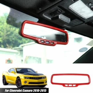 Car Interior Rearview Mirror Cover Trim Bezel for Chevrolet Camaro 2010-2015 Red - Picture 1 of 7