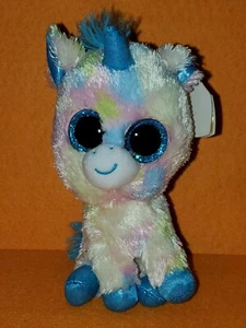 TY SILK BEANIE BOOS BLITZ RAINBOW PASTEL UNICORN PLUSH STUFFED ANIMAL WITH TAGS - Picture 1 of 7