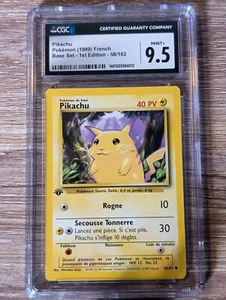 1999 Pokémon französisches Basisset Pikachu #58 1. Auflage CGC neuwertig + 9,5 - Bild 1 von 2