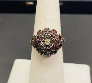 Granat 14k GOLD & Diamant Vintage Antik Damen Ring**** Größe 6 - Bild 1 von 3