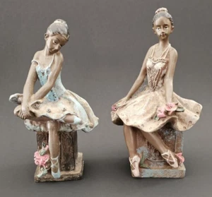 Set of 2 Vintage African American Black Ballet Dancer Ballerina Figurines - Picture 1 of 10