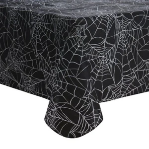 Way to Celebrate Halloween Spider Web 60x102in Rectangular PEVA Vinyl Tablecloth - Picture 1 of 1