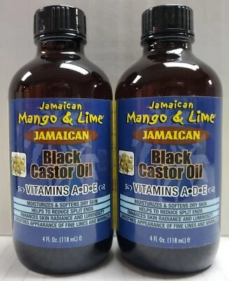 2pk ¡Nuevo! Vitaminas de aceite de ricino negro mango y lima jamaicano A D E 4 FL OZ cada una Foto 1 de 2