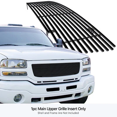 Fits 2003-2006 GMC Sierra 1500/2500/3500 Main Stainless Black Billet Grille - Image 1 of 4