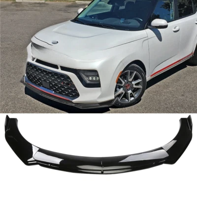 Glossy Black Front Bumper Lip Spoiler Splitter Body Kit For Kia Soul Hatch - Imagem 1 de 4
