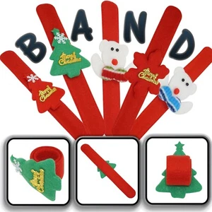 20cm Christmas Snap Band, Bracelet, Slap Bands, Kids Wristbands Party Bag Filler - Picture 1 of 38
