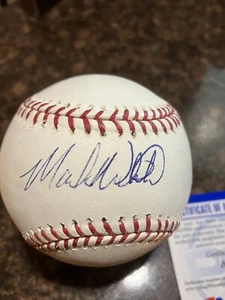 MARK WHITEN ROML AUTOGRAPHED BASEBALL PSA COA MLB SINGLE GAME RBI RECORD HOLDER - Picture 1 of 9