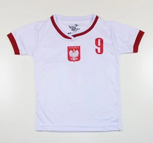 POLAND ROBERT LEWANDOWSKI 9 KIDS JERSEY KOSZULKA PIŁKARSKA T-SHIRT POLSKA - Picture 1 of 5