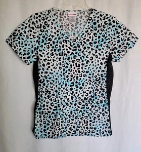 Scrubstar Women's Short Sleeve Scrub Top-Shirt-XS/XCH Cheetah Print W/Pockets - Picture 1 of 18