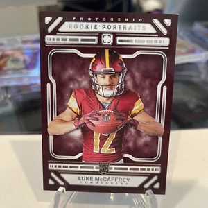 Retratos de novato Panini Photogenic Luke McCaffrey 2024 RC 🔥 Commanders - Imagen 1 de 4
