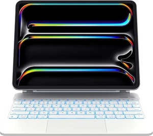 CHESONA für iPad Pro 13 Zoll Hülle 2024 mit Tastatur 7 Farben Hintergrundbeleuchtung - Weiß - Bild 1 von 8