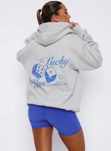 White Fox Oversized Hoodie XS/S Fast Shipping Puff Print Offstage - Picture 1 of 6