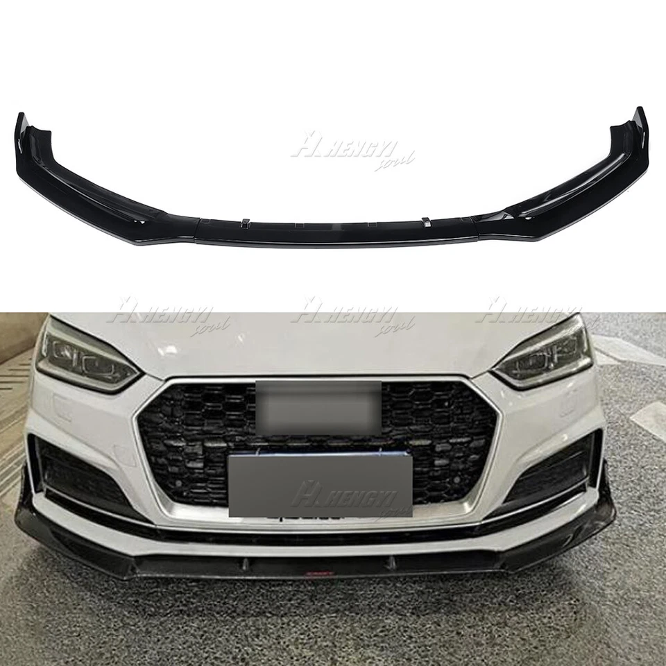 Parachoques delantero negro brillante divisor alerón labial para Audi A5 B9 Sline S5 2017-2018 Foto 1 de 4