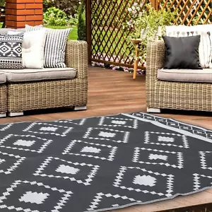 Cliselda Reversible Outdoor Rug Waterproof Patio Rug Large Floor Mat Camping - Picture 1 of 21