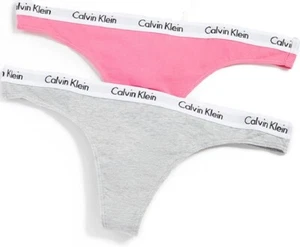 Tanga de algodón Carrusel Calvin Klein 3 PK - Gris (2) y Rosa (1) - Nuevo en paquete - Pequeño - Imagen 1 de 2