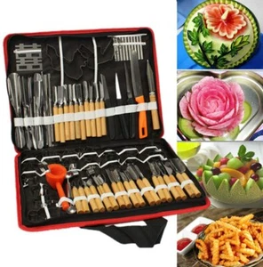 Juego de herramientas para tallar alimentos de 80 piezas para pelar verduras frutas herramientas de cocina de acero inoxidable - Imagen 1 de 11