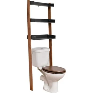 EVIDECO French home goods Over-the-Toilet Storage 65.5"H in Acacia Wood Grey - Picture 1 of 6