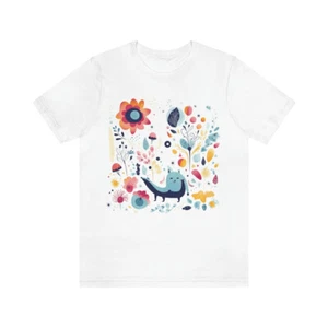 Unisex Flower Print Short Sleeve T-Shirt NEW Great Giftable Item - Picture 1 of 16