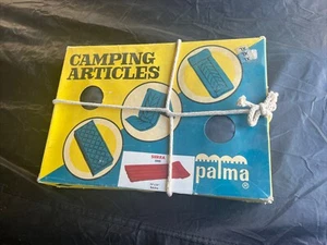 Vintage Palma 70’s Camping aufblasbare blaue Stoff Gummimatte - Bild 1 von 3