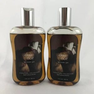 Rare (2) BATH & BODY WORKS VANILLA NOIR Shower Gel Signature Collection 10 Oz - Picture 1 of 8