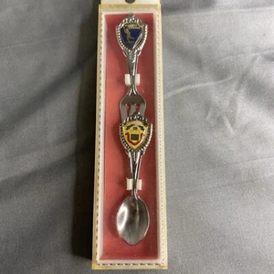 Set souvenir forchetta cucchiaio ragazzo dorato Winnipeg Canada vintage - Foto 1 di 4