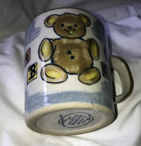 Super Sweet LOUISVILLE Stoneware BABY CUP Teddy Bear A B C D Kentucky Pottery - Picture 1 of 7
