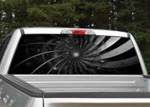 Calcomanía de ventana trasera en espiral de metal (gris) gráfico para camioneta SUV - Imagen 1 de 3