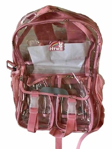 HTWO Pink Clear Book Bag Stadium Approved NEW - Picture 1 of 6