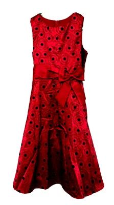 Rare Editions Size 16 Girls RED GLITTER & DOT fit & flair Dress NWT - Image 1 of 4