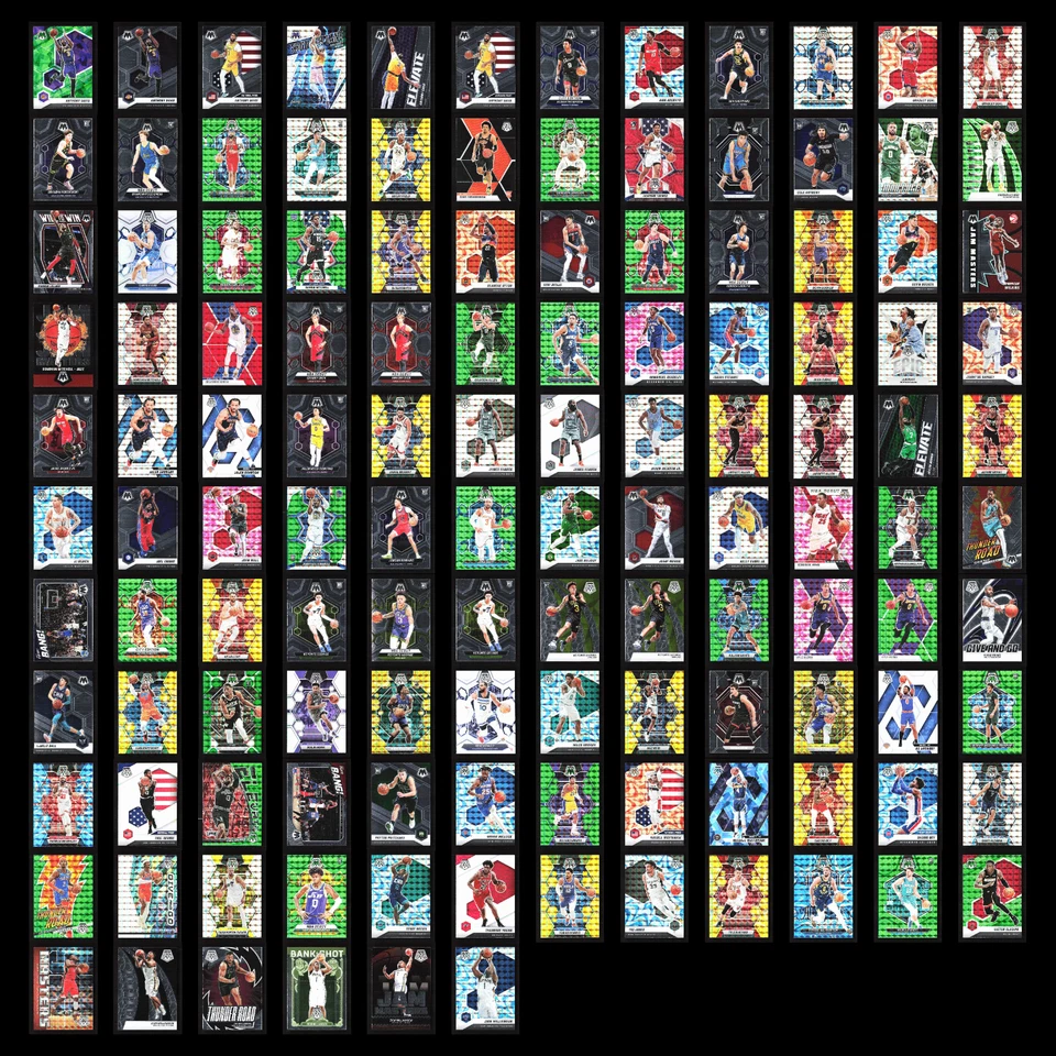 Lote (126) Tarjetas de baloncesto Panini Mosaic novatos/insertos/paralelas/numeradas Foto 1 de 4