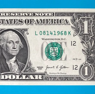 August 14, 1968 (L 08141968 K) BIRTHDAY Note $1 One Dollar Bill *UNC* - Image 1 of 4