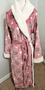 Secret Treasures rose plush fleece sherpa pink hearts valentine robe 2X NWT - Picture 1 of 19