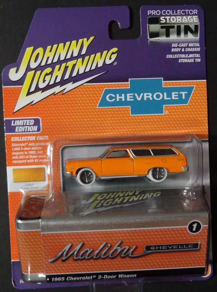 JOHNNY LIGHTNING WHITE LIGHTNING - TIN - 1965 CHEVY CHEVELLE / MALIBU - VER B - Image 1 of 2