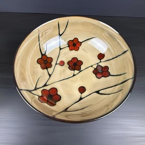 Pfaltzgraff Studio Aster 9.75" Serving Bowl Tan Brown Cherry Floral Stoneware - Picture 1 of 8