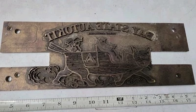 Placa de impressão ou gravação vintage? Kit automático Bay State bronze pesado raro - Imagem 1 de 4