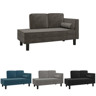 Chaise Lounge with Cushions and Bolster Velvet Sofa Bed Multi Colours vidaXL - image 1 of 2