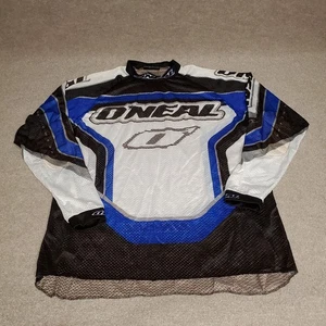 Vintage 90s O'Neal Motocross Hardware Racing Blue Long Sleeve Jersey Shirt XL - Picture 1 of 6