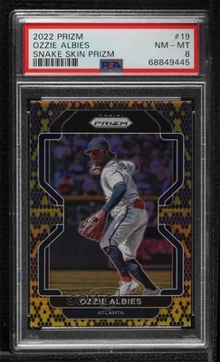 2022 Panini Prizm Snakeskin Prizm /50 Ozzie Albies #19 PSA 8 - Image 1 of 2
