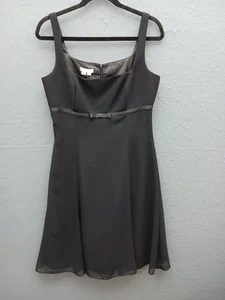 London Times Women A-Line Dress Size 10 Black Solid - Picture 1 of 14