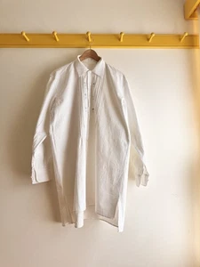 Vintage antique handmade French homespun hand embroidered shirt blouse tunic - Picture 1 of 11
