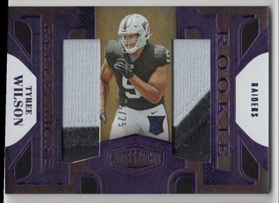 2023 Panini Plates & Patches Rookie Reflections Purple Tyree Wilson RC Jersey - Image 1 of 2