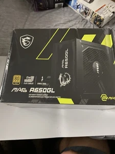 Msi MAG A650GL 650 Watt Power Supply Full Modular 80 Plus Gold- NEW SEALED - Photo 1/5