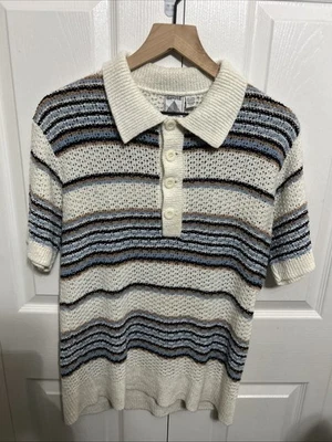 Camisa Acrílica Vintage Spire California Orlon Talla Grande Tejida Preppy Costera Foto 1 de 4